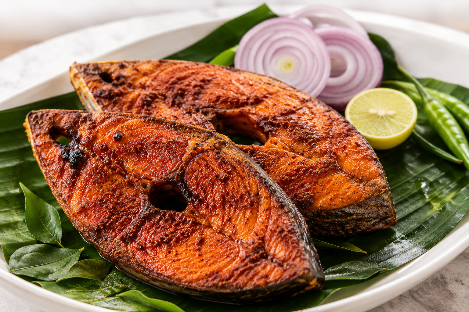 King Fish Fry, whole grilled fish